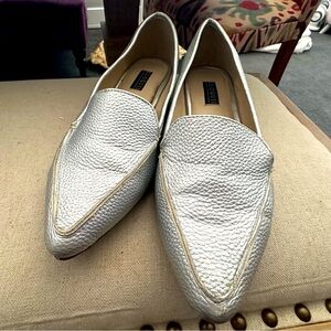 Eloquii silver loafers with silver ball heels. Sz 9w